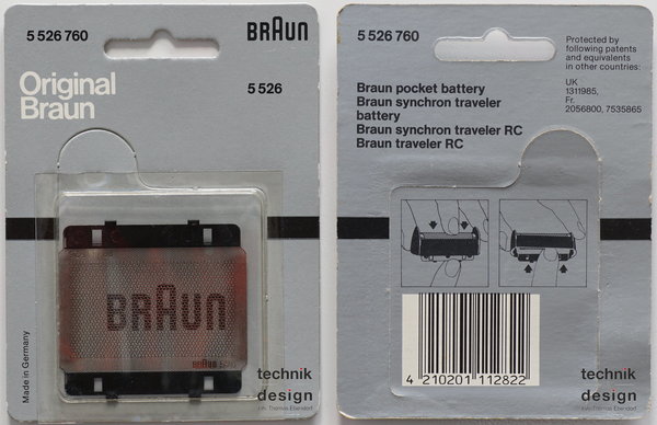 Braun Original 526 Scherblatt/ Scherfolie