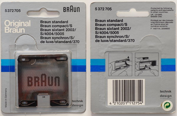 Braun Original 370 Scherblatt / Scherfolie