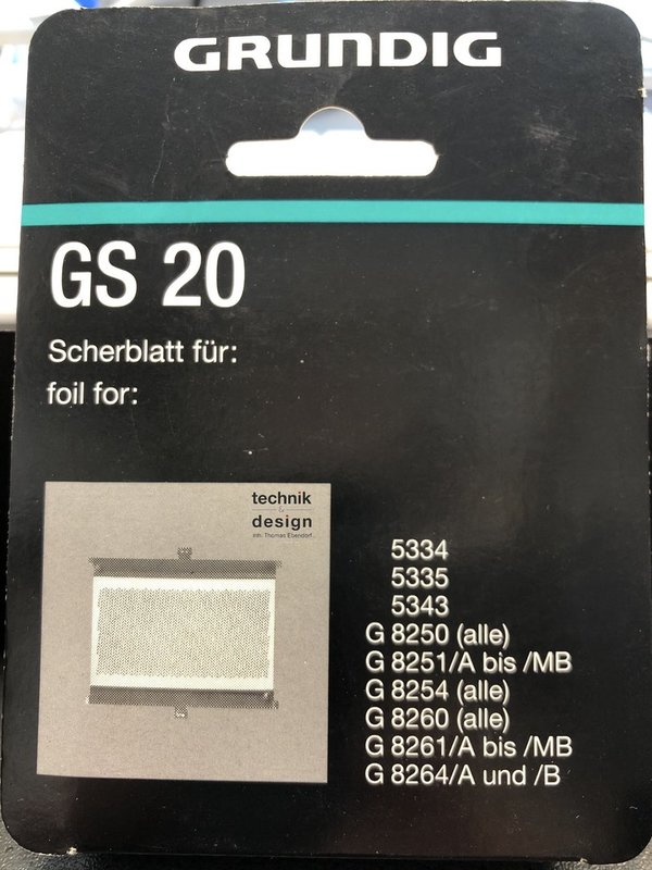 Grundig GS 20 Original Scherblatt / Scherfolie GS20 XS20