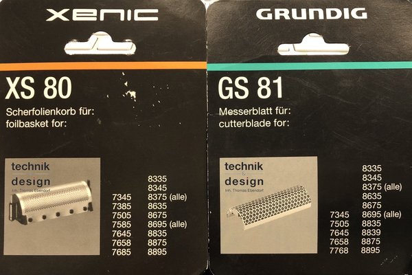 Grundig GS 80 Scherblatt + GS81 Klingenblock ,  Scherfolie + Schermesser