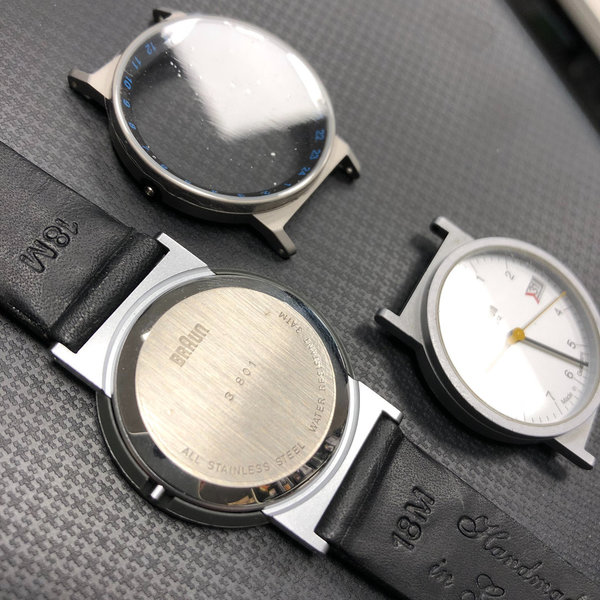 Uhrenarmband schwarz Leder für Braun Armbanduhr AW10, AW20 18M mit Schließe