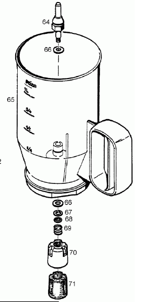 Braun Mixbehälter kompl. ZK Multiquick System 100-500 Zerkleinerer 4249,4250