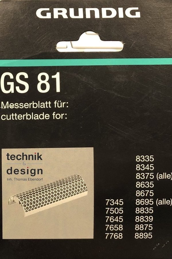 Grundig  GS81 Klingenblock / Schermesser GS 81, XS81