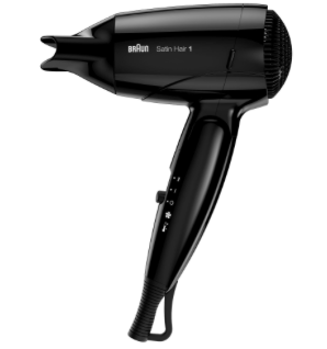 Braun Reise-Haartrockner Satin Hair 1 HD130 Style&Go, klappbar, schwarz, Reisefön